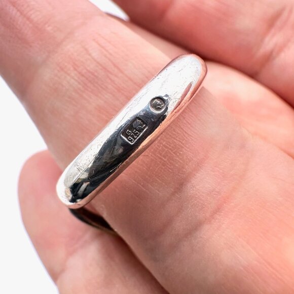 Vintage Large Amber Sterling Silver Statement Ring Size 9 European Hallmark - Picture 5 of 6